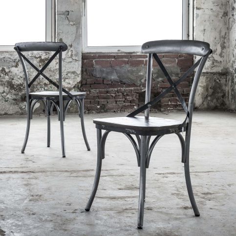 Jídelní židle z mangového dřeva s ocelovým rámem - Nábytek aldo - NE