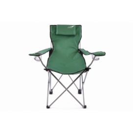 Divero Skládací kempingová židle s polštářkem - zelená
