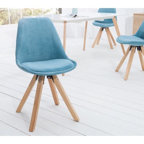 INV Jídelní židle Luton tyrkysový kord - Design4life