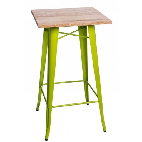 . Barový stůl France Ash Wood Light Green, 60x60x106 cm - Alomi Design