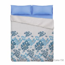 Modro-bílý přehoz přes postel z mikrovlákna Unimasa, 250 x 260 cm