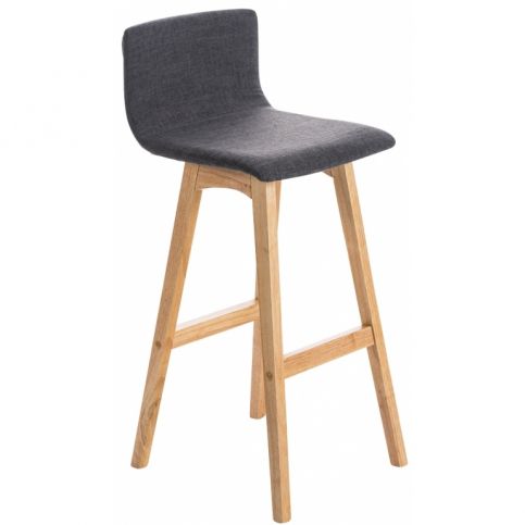 Barová židle Fredrika, podnož buk, světle šedá Scsv:101164856 DMQ+ - Designovynabytek.cz