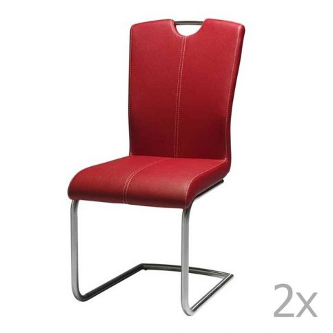 Sada 2 červených jídelních židlí Furnhouse Lotus - Bonami.cz