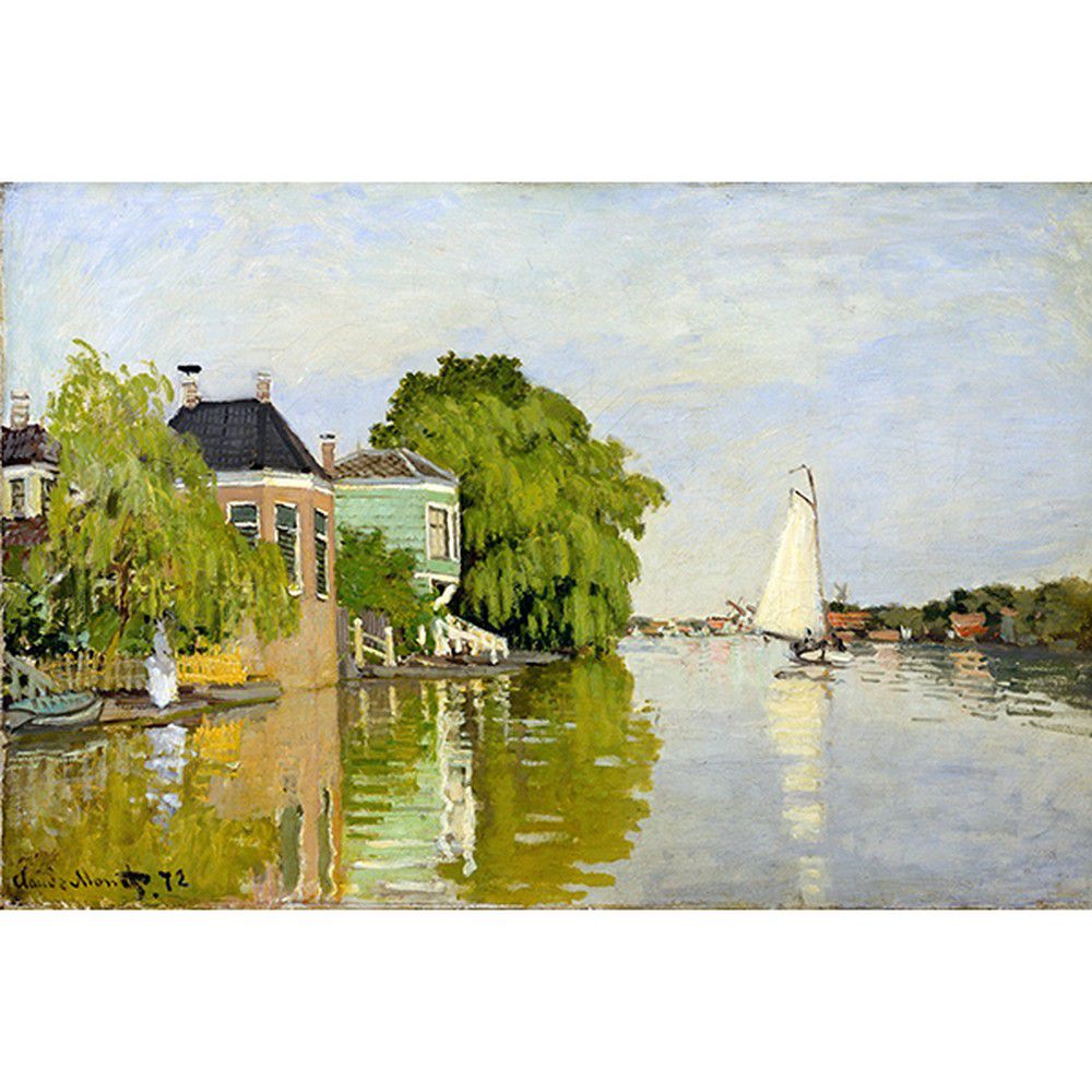 Reprodukce obrazu Claude Monet - Houses on the Achterzaan, 90 x 60 cm - Bonami.cz