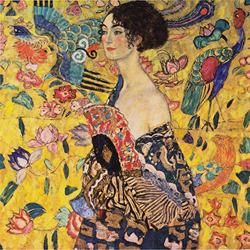 Reprodukce obrazu Gustav Klimt - Lady with Fan, 60 x 60 cm - Bonami.cz