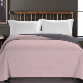 Oboustranný přehoz na postel DecoKing Axel růžový/uhlový, velikost 220x240