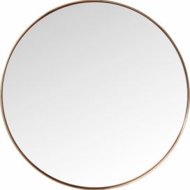 Kulaté zrcadlo s rámem v měděné barvě Kare Design Round Curve, ⌀ 100 cm KARE