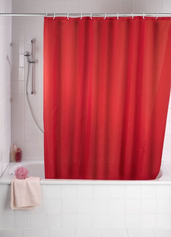 Sprchový závěs, textilní, barva červená, 180x200 cm, WENKO - Bonami.cz