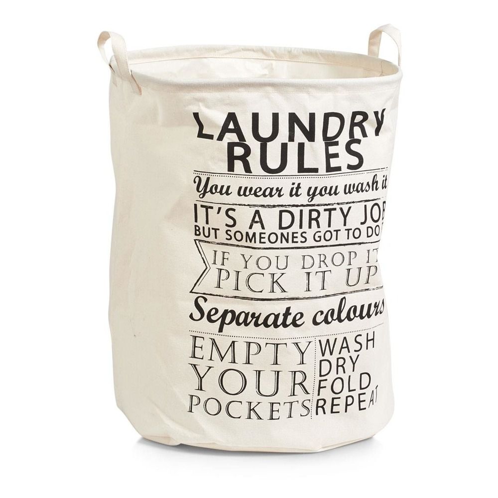 Koš na prádlo Laundry Rules, 38x48 cm, 54 l, ZELLER - EMAKO.CZ s.r.o.