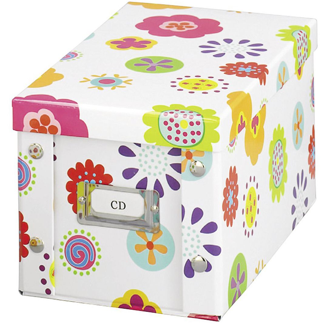 Kartonová krabice na CD disky s květinovým vzorem, 30x28 cm, ZELLER - EMAKO.CZ s.r.o.