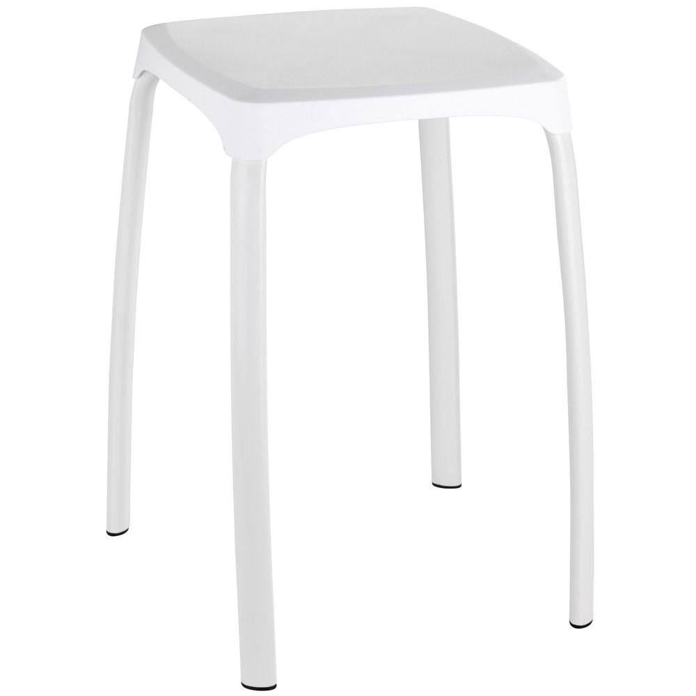 Bílá stolička s nohami z nerezové oceli Wenko Losani - EMAKO.CZ s.r.o.