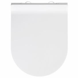 Bílé WC sedátko se snadným zavíráním Wenko Habos, 46 x 36 cm