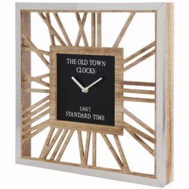 EMAKO.CZ s.r.o.: Home Styling Collection Dřevěné hodiny THE OLD TOWN, nástěnné, 40 x 40 cm