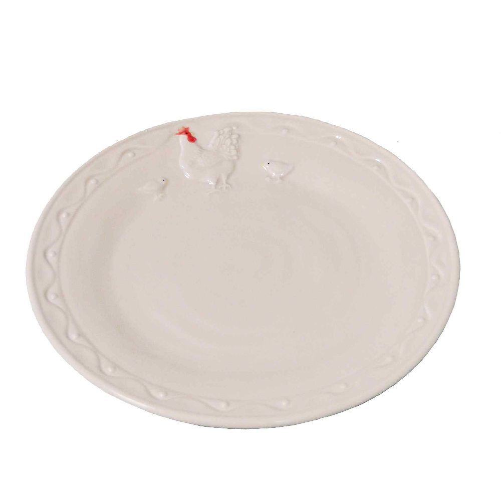 Bílý keramický talíř Antic Line Hen, ⌀ 21 cm - Bonami.cz