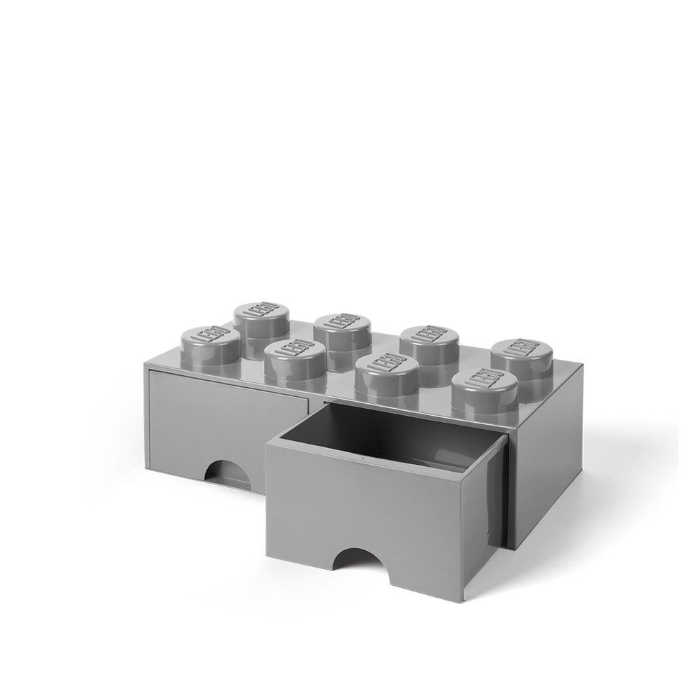 Šedý úložný box se dvěma šuplíky LEGO® - Bonami.cz