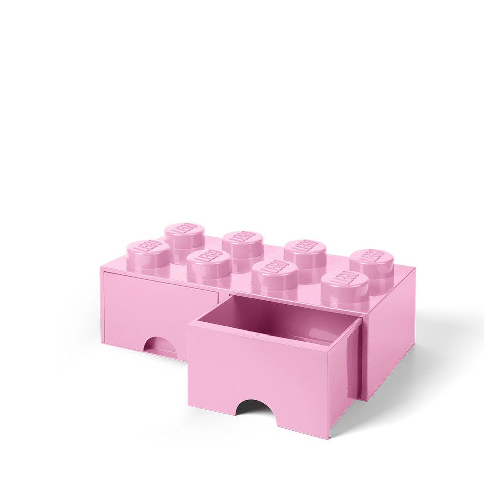 Světle růžový úložný box se dvěma šuplíky LEGO® - Bonami.cz