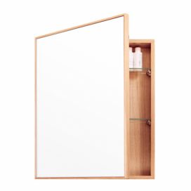 Nástěnné zrcadlo s úložným prostorem z dubového dřeva Mezza Wireworks, 45 x 55 cm Bonami.cz