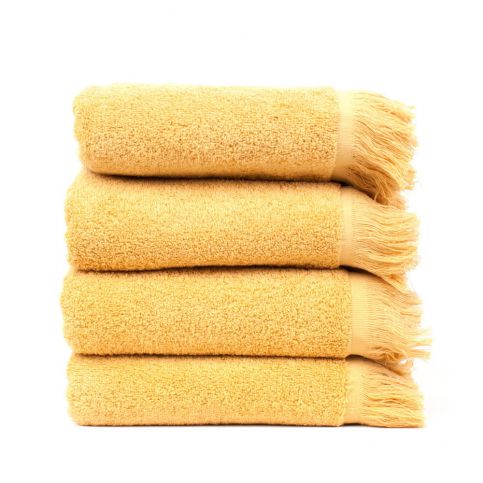 Sada 4 žlutých bavlněných ručníků Casa Di Bassi Sun, 50 x 90 cm - Bonami.cz