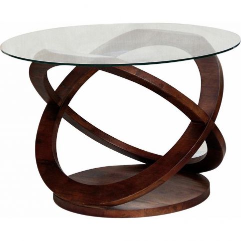 Jídelní stůl z mangového dřeva se skleněnou deskou Støraa Richmond, Ø 120 cm - Bonami.cz
