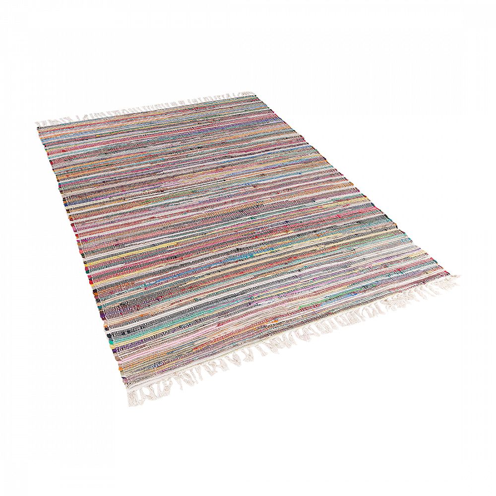 Krátkovlasý světlý barevný bavlněný koberec 160x230 cm DANCA - Beliani.cz