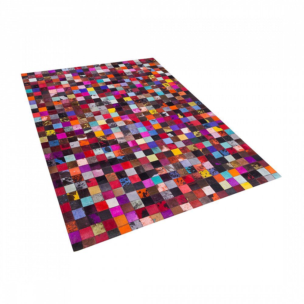 Pestrobarevný patchwork kožený koberec 160x230 cm ENNE - Beliani.cz