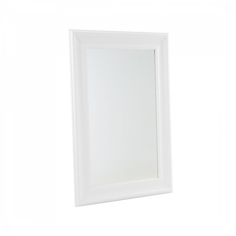 Nástěnné zrcadlo v dekorativním rámu 61 x 91 cm bílé LUNEL - Beliani.cz