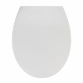 Bílé WC sedátko se snadným zavíráním Wenko Samos, 44,5 x 37,5 cm