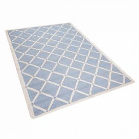 Ručně vyrobený světle modrý vlněný koberec 160x230 cm DALI Beliani.cz