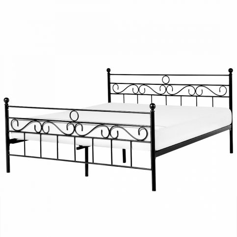 Černá kovová postel s ornamenty 180x200 cm - LEPUS - Beliani.cz