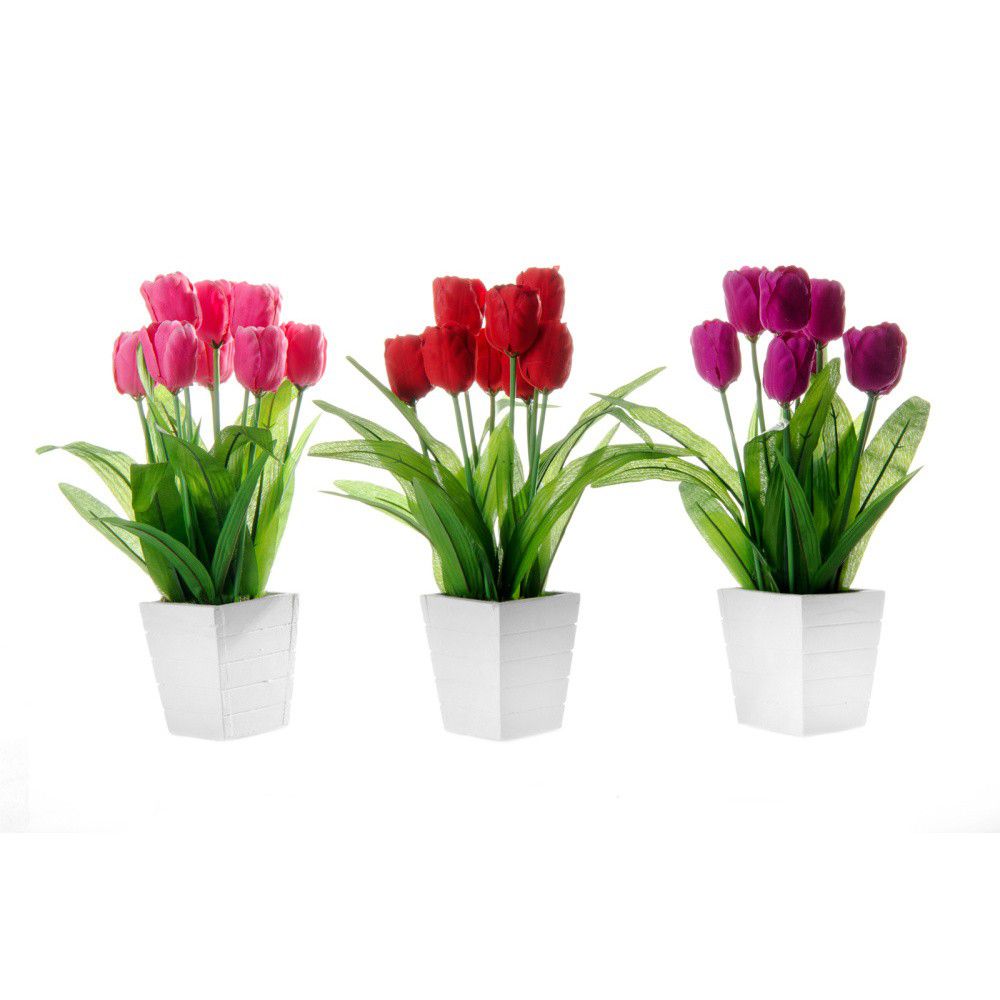 Sada 3 dekorací ve tvaru květiny Casa Selección Tulip - Bonami.cz