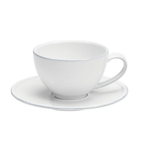 Bílý kameninový šálek na čaj s podšálkem Costa Nova Friso, 260 ml - Bonami.cz