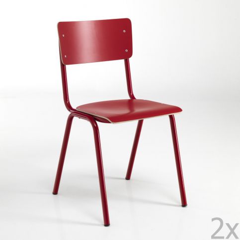 Sada 2 červených jídelních židlí Tomasucci  School - Bonami.cz