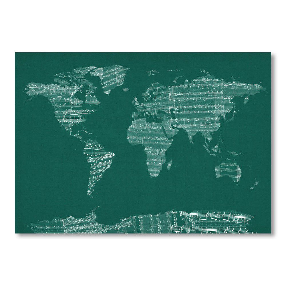 Zelený plakát s mapou světa Americanflat Earth, 60 x 42 cm - Bonami.cz