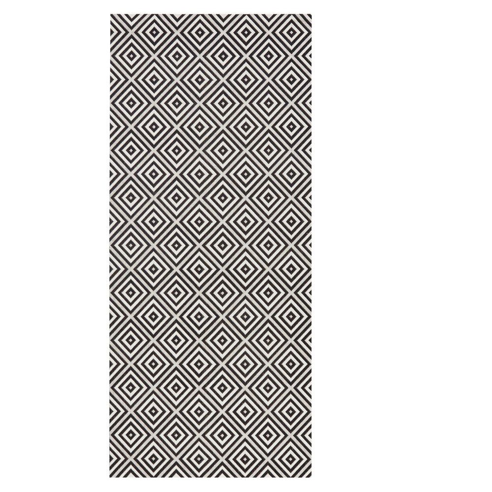 Černo-bílý venkovní koberec NORTHRUGS Karo, 80 x 150 cm - Bonami.cz