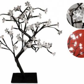 Nexos Dekorativní LED osvětlení - strom s květy - 45 cm, studená bílá