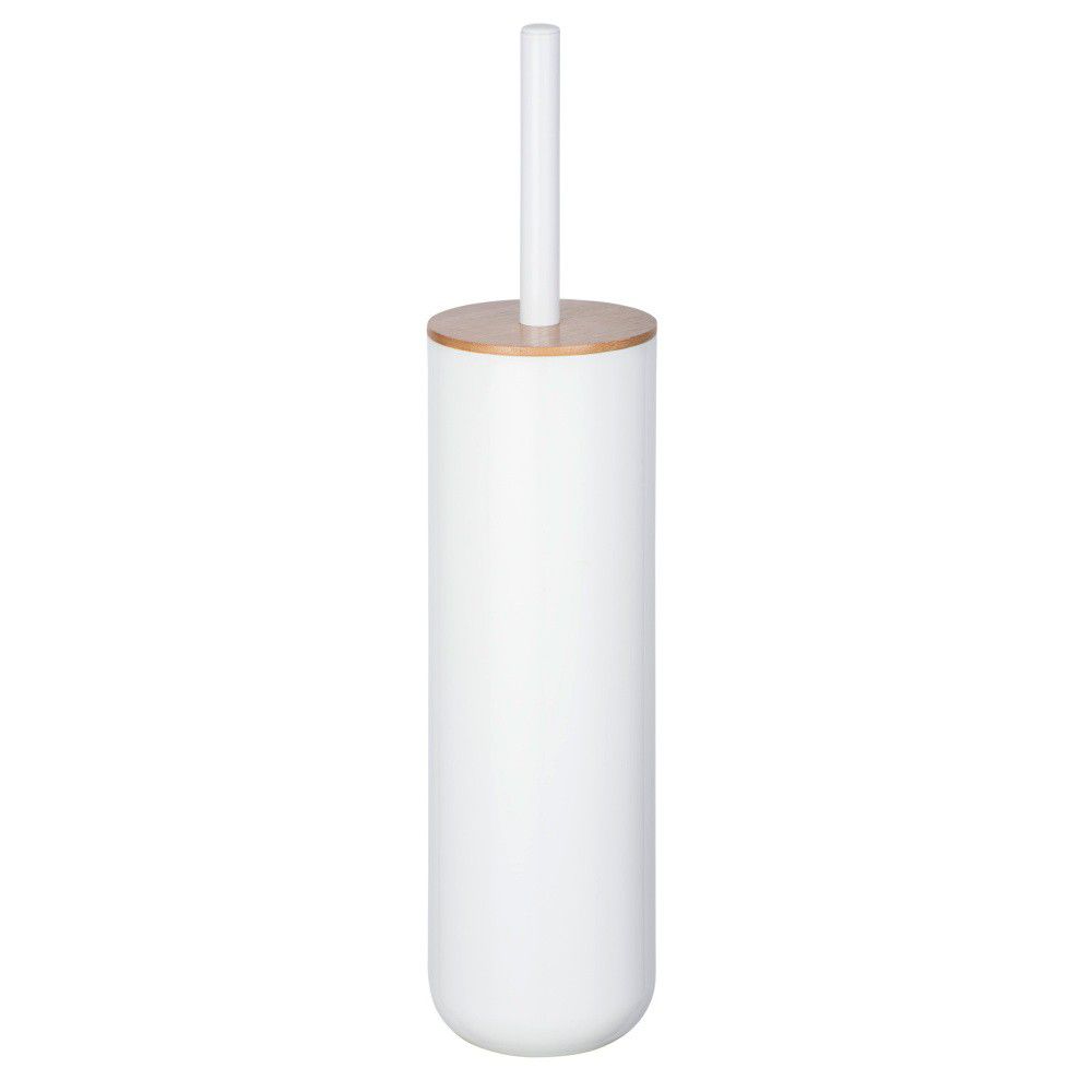 Toaletní kartáč POSA, bílý s bambusovým víkem, 37 x 9 cm, WENKO - Bonami.cz