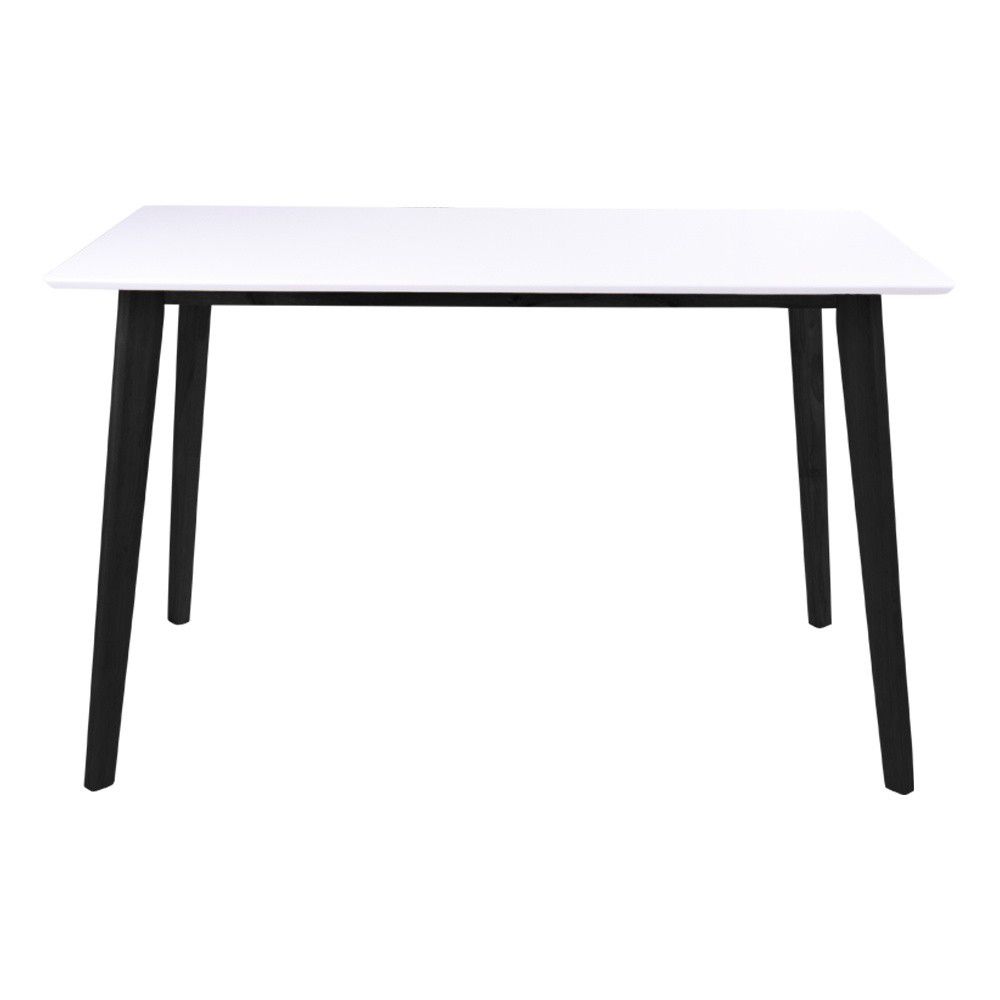 Bílý jídelní stůl s černou konstrukcí Bonami Essentials Vojens, 120 x 70 cm - Bonami.cz
