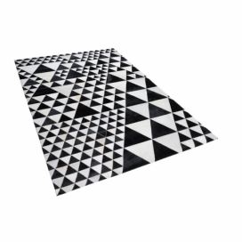 Černo-bílý kožený koberec 140x200 cm ODEMIS