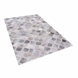 Šedý kožený koberec 160x230 cm AGACLI