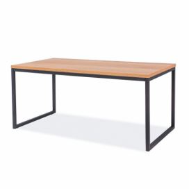Bonami.cz: Konferenční stolek s deskou v dubovém dekoru a černou ocelovou konstrukcí Signal Largo, délka 100 cm