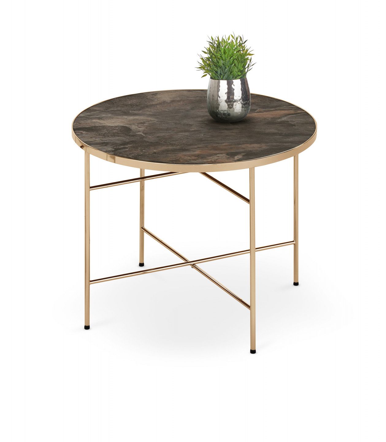 Halmar Konferenční stolek Isabelle, zlatý/mramor - DEKORHOME.CZ