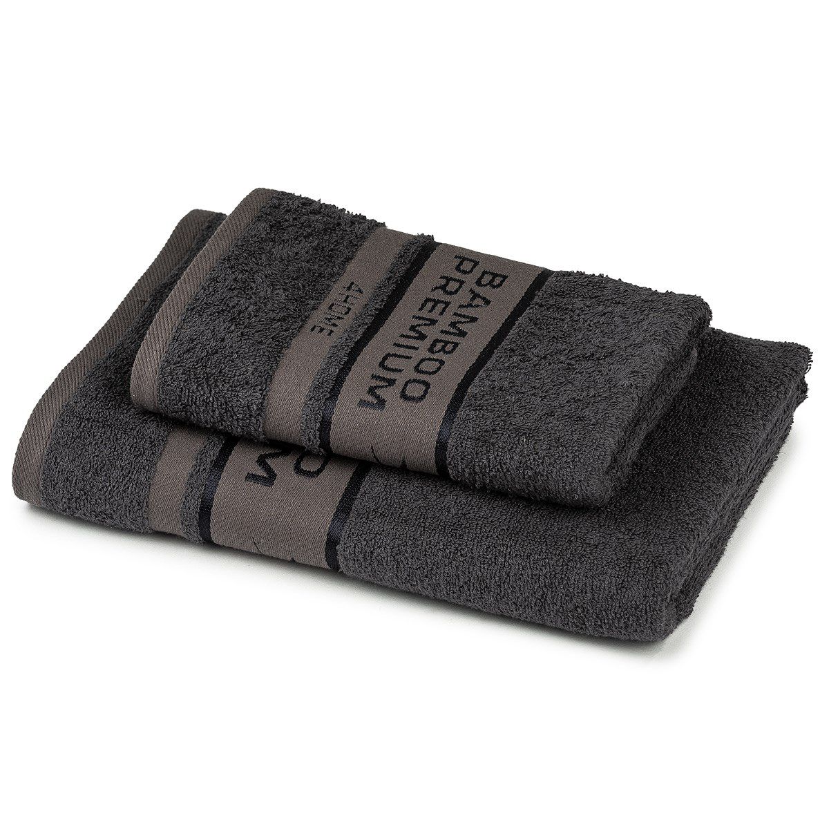 4Home Sada Bamboo Premium osuška a ručník tmavě šedá, 70 x 140 cm, 50 x 100 cm - 4home.cz