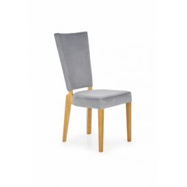 Halmar Halmar Šedá jídelní židle ROIS s vysokým opěrákem a masivními bukovými nohami