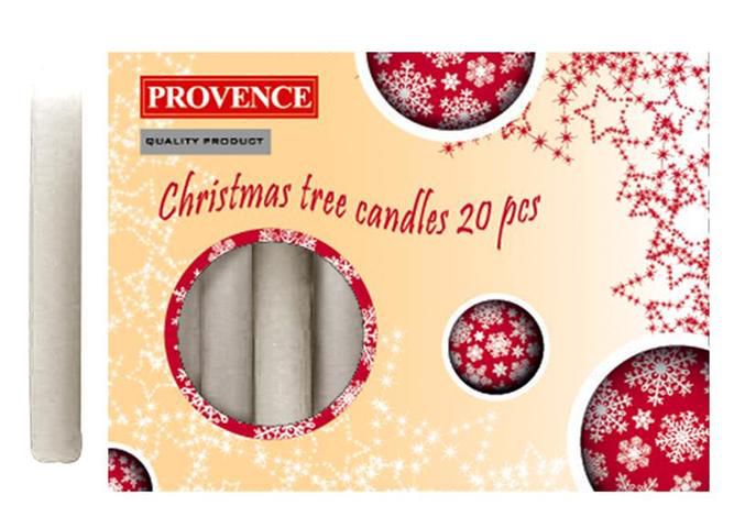 Vánoční svíčka 10cm Provence 20ks bílá - Kitos.cz