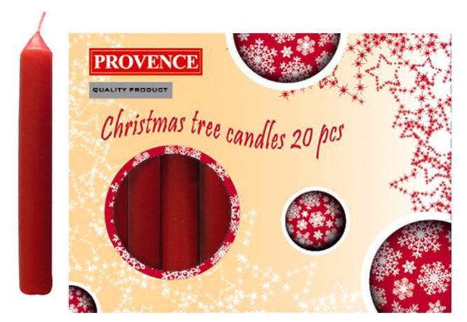 Vánoční svíčka 10cm Provence 20ks červená - Kitos.cz
