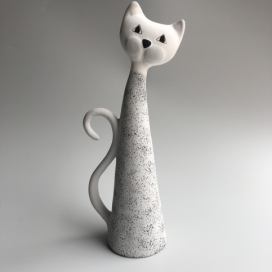 Kočka velká - šedá mramorová Keramika Andreas Keramika Andreas