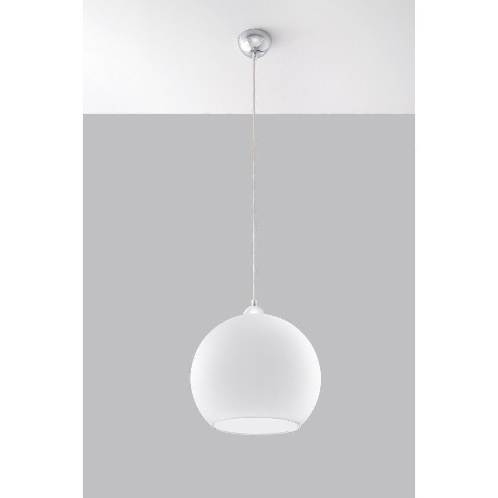 Bílé závěsné svítidlo se skleněným stínidlem ø 30 cm Bilbao – Nice Lamps - Bonami.cz