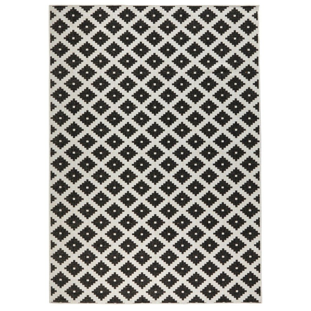NORTHRUGS - Hanse Home koberce Kusový koberec Twin-Wendeteppiche 103124 schwarz creme – na ven i na doma - 160x230 cm - Bonami.cz