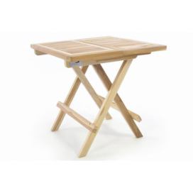 DIVERO Skládací zahradní stolek - týkové dřevo neošetřené - 50 cm