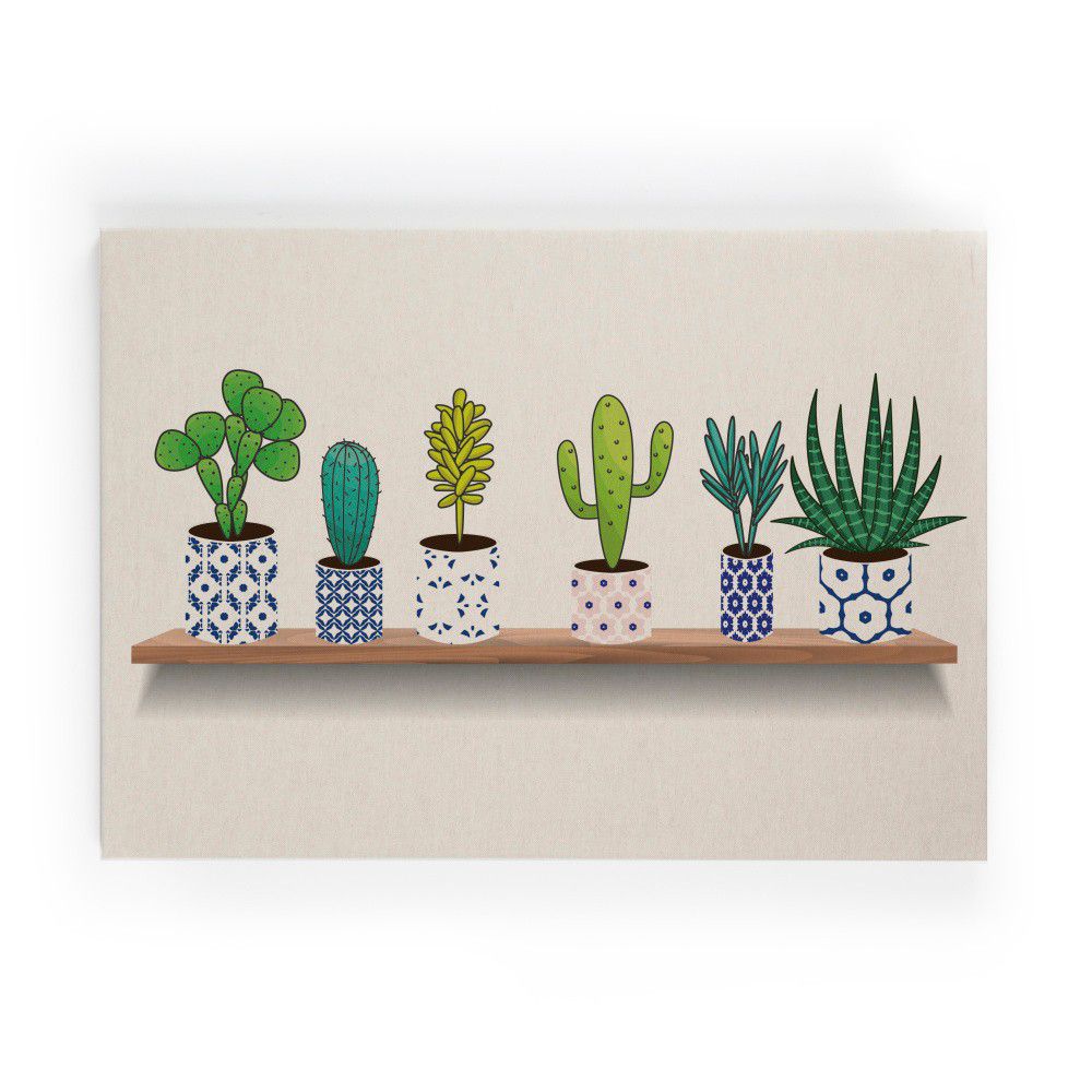 Obraz na plátně Really Nice Things Lino Cactus Shelve, 60 x 40 cm - Bonami.cz